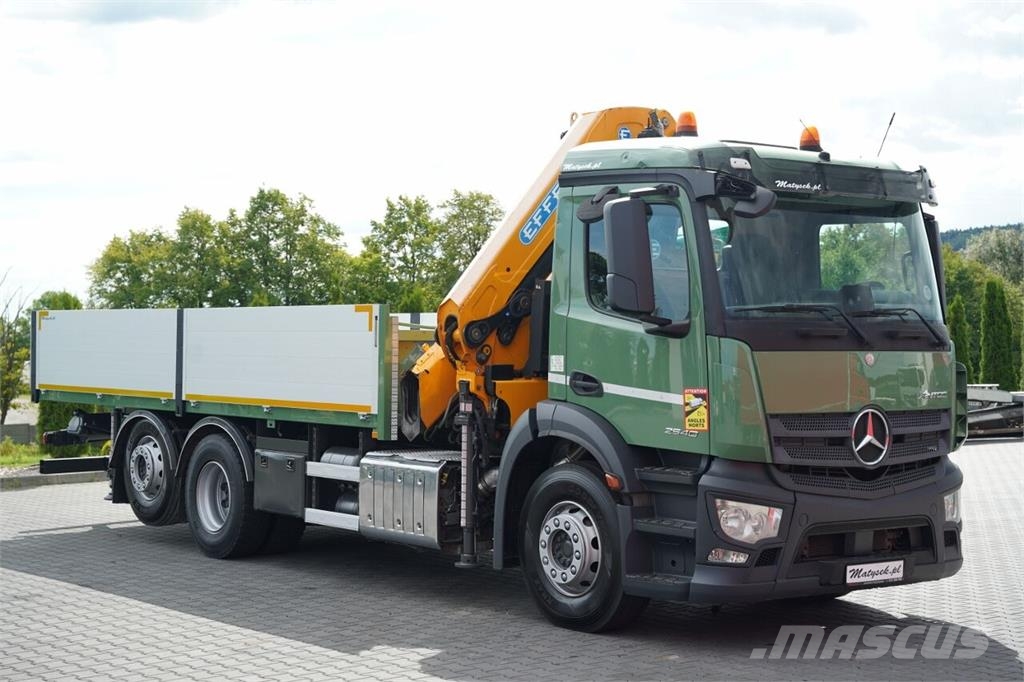 Mercedes-Benz ANTOS 2540 / 6x2 / SKRZYNIOWY 6,4 M / HDS EFFER CR 플랫베드/드롭사이드 트럭