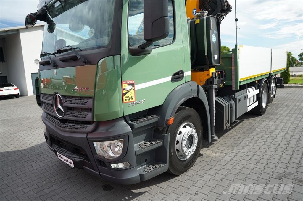 Mercedes-Benz ANTOS 2540 / 6x2 / SKRZYNIOWY 6,4 M / HDS EFFER CR 플랫베드/드롭사이드 트럭
