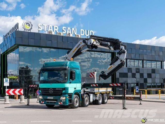 Mercedes-Benz ACTROS 3258 8x4 Palfinger PK 72002 Crane 平板栏板货车