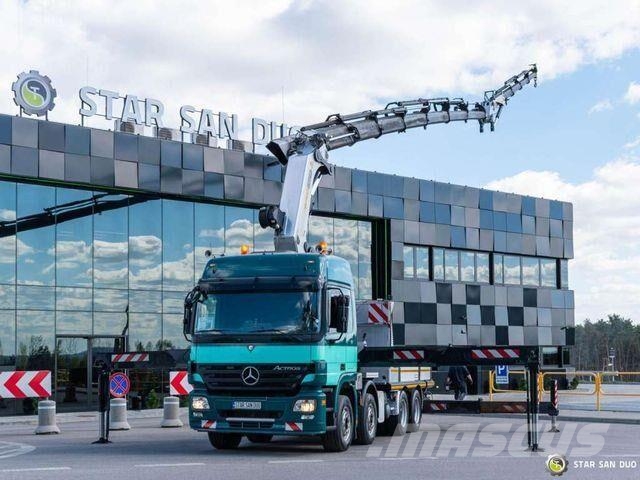 Mercedes-Benz ACTROS 3258 8x4 Palfinger PK 72002 Crane 平板栏板货车