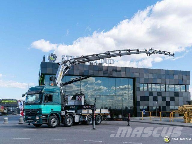 Mercedes-Benz ACTROS 3258 8x4 Palfinger PK 72002 Crane 平板栏板货车