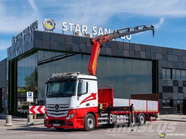 Mercedes-Benz Actros 2542 6x2 Palfinger PK 22002 EH Crane 平板栏板货车