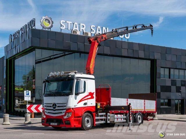 Mercedes-Benz Actros 2542 6x2 Palfinger PK 22002 EH Crane 平板栏板货车