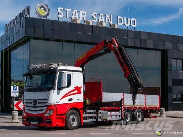 Mercedes-Benz Actros 2542 6x2 Palfinger PK 22002 EH Crane 平板栏板货车
