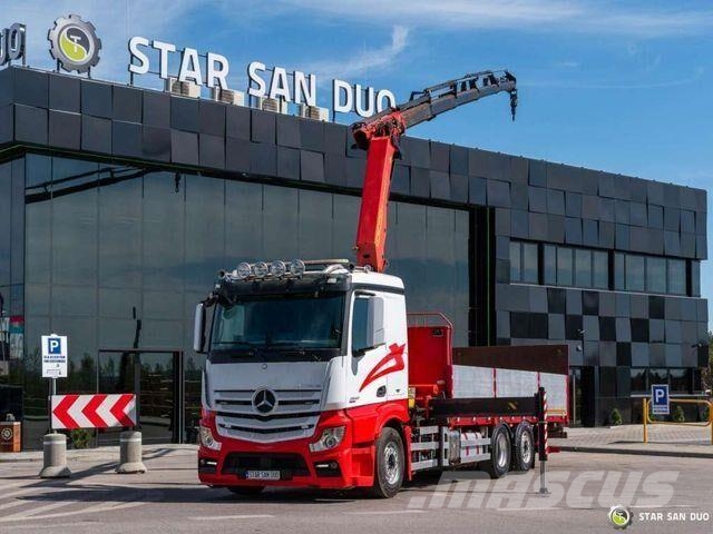Mercedes-Benz Actros 2542 6x2 Palfinger PK 22002 EH Crane 平板栏板货车