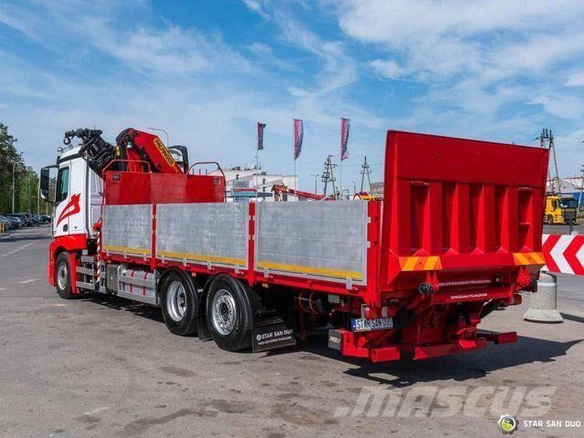 Mercedes-Benz Actros 2542 6x2 Palfinger PK 22002 EH Crane 平板栏板货车