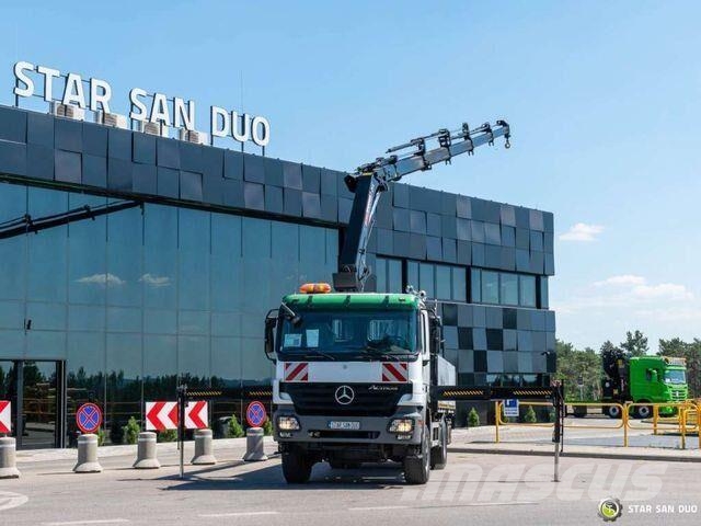 Mercedes-Benz Actrosr2044A 4x4 Hiab 211 EP-5 Crane 平板栏板货车