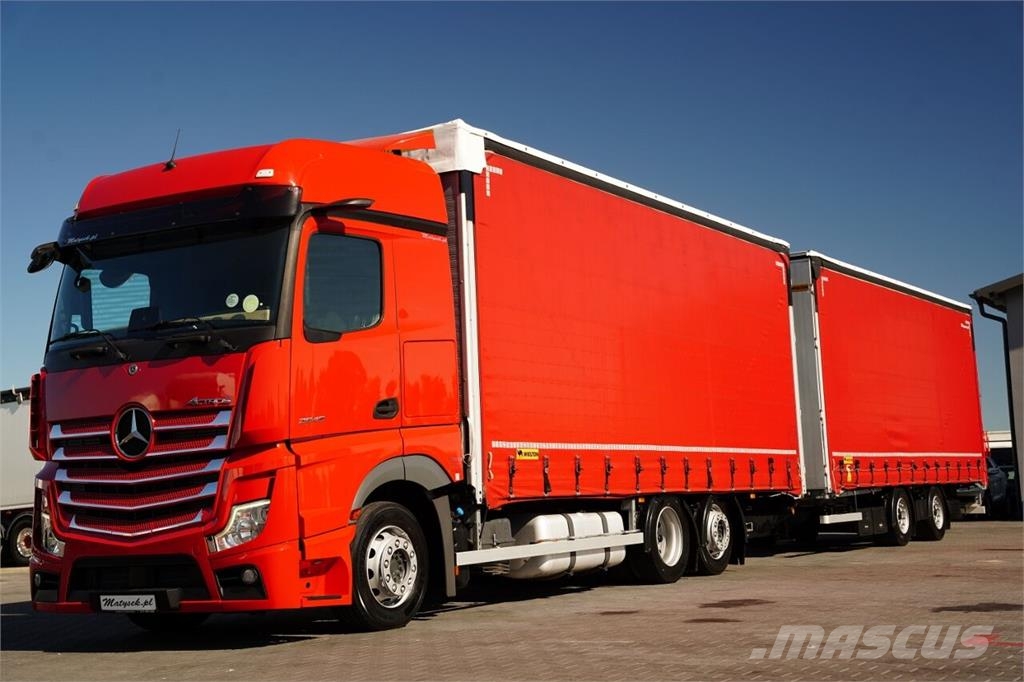 Mercedes-Benz ACTROS 2545 / ZESTAW TANDEM 120 M3 / PRZEJAZDOWY / Pritsche & Plane