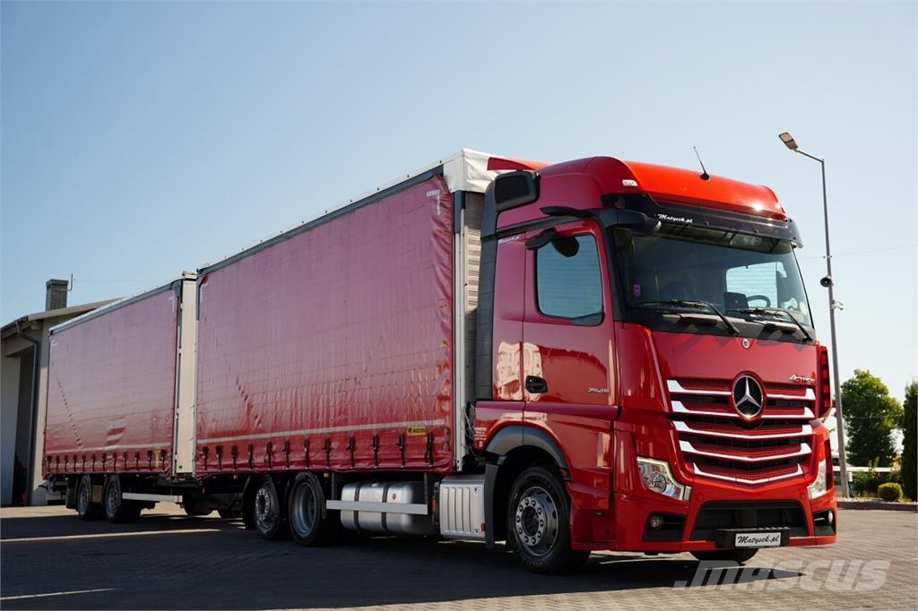 Mercedes-Benz ACTROS 2545 / ZESTAW TANDEM 120 M3 / PRZEJAZDOWY / Pritsche & Plane
