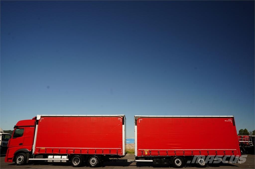 Mercedes-Benz ACTROS 2545 / ZESTAW TANDEM 120 M3 / PRZEJAZDOWY / Pritsche & Plane