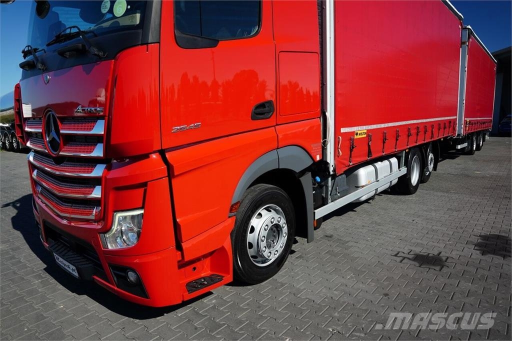Mercedes-Benz ACTROS 2545 / ZESTAW TANDEM 120 M3 / PRZEJAZDOWY / Pritsche & Plane