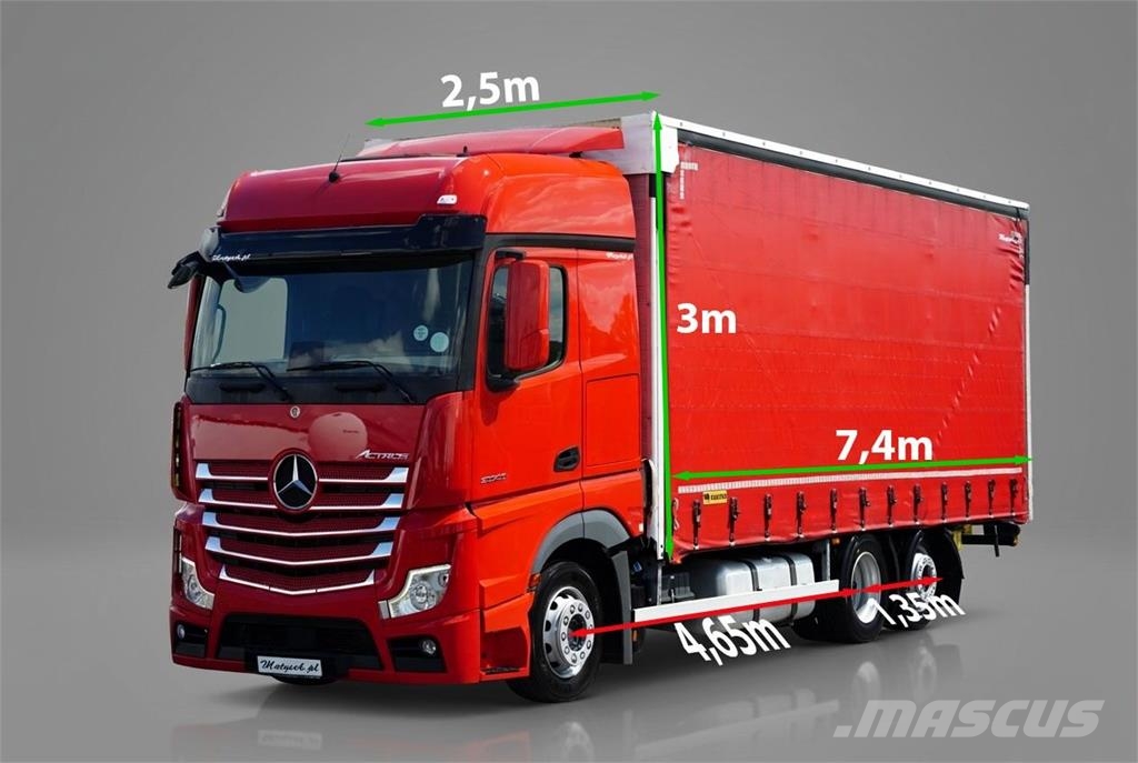 Mercedes-Benz ACTROS 2545 / FIRANKA - 7,4 M / SOLÓWKA / MEGA / P Camiones de caja de lona