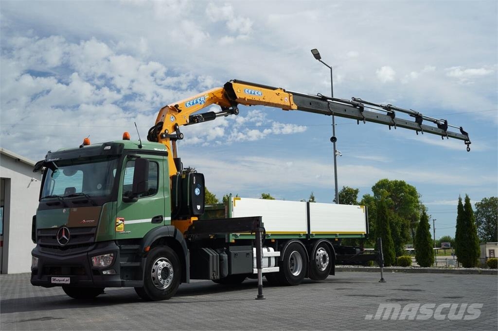 Mercedes-Benz ANTOS 2540 / 6x2 / SKRZYNIOWY 6,4 M / HDS EFFER CR 플랫베드/드롭사이드 트럭