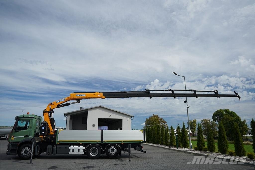 Mercedes-Benz ANTOS 2540 / 6x2 / SKRZYNIOWY 6,4 M / HDS EFFER CR 플랫베드/드롭사이드 트럭