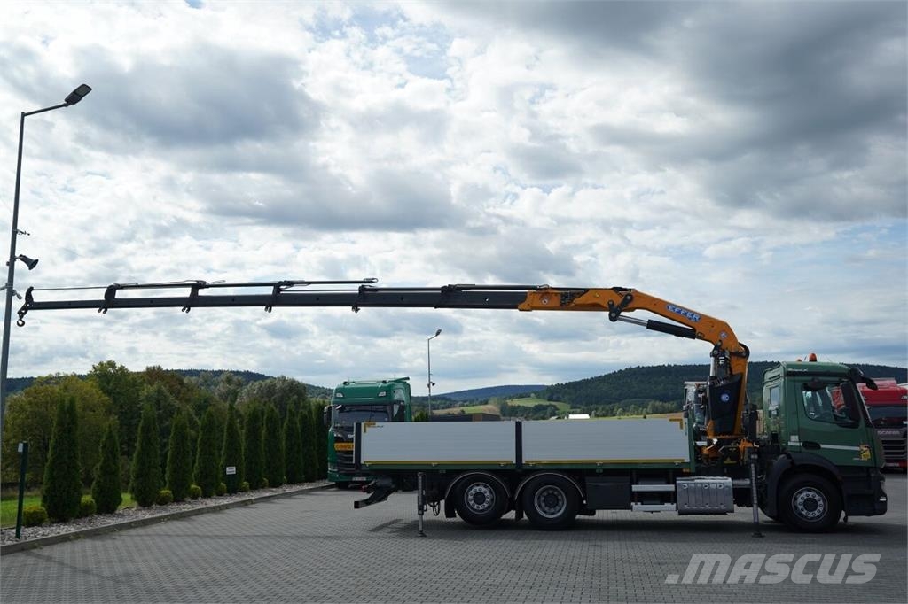 Mercedes-Benz ANTOS 2540 / 6x2 / SKRZYNIOWY 6,4 M / HDS EFFER CR 플랫베드/드롭사이드 트럭
