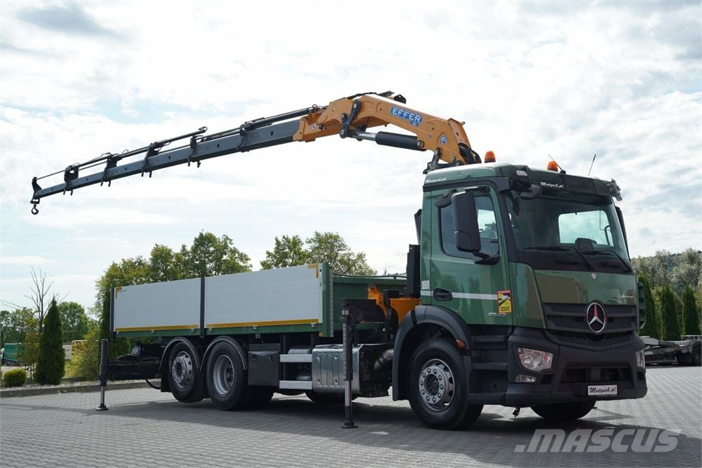Mercedes-Benz ANTOS 2540 / 6x2 / SKRZYNIOWY 6,4 M / HDS EFFER CR 플랫베드/드롭사이드 트럭