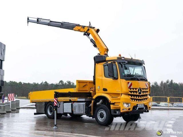 Mercedes-Benz AROCS 1848 4x4 FASSI F255A.2.24.XE-Dynamic Cran 平板栏板货车