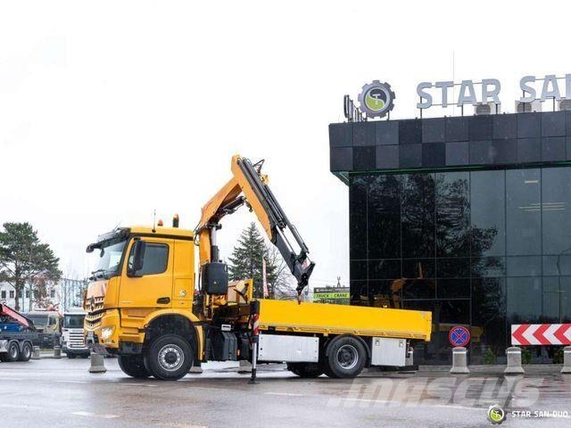 Mercedes-Benz AROCS 1848 4x4 FASSI F255A.2.24.XE-Dynamic Cran 平板栏板货车