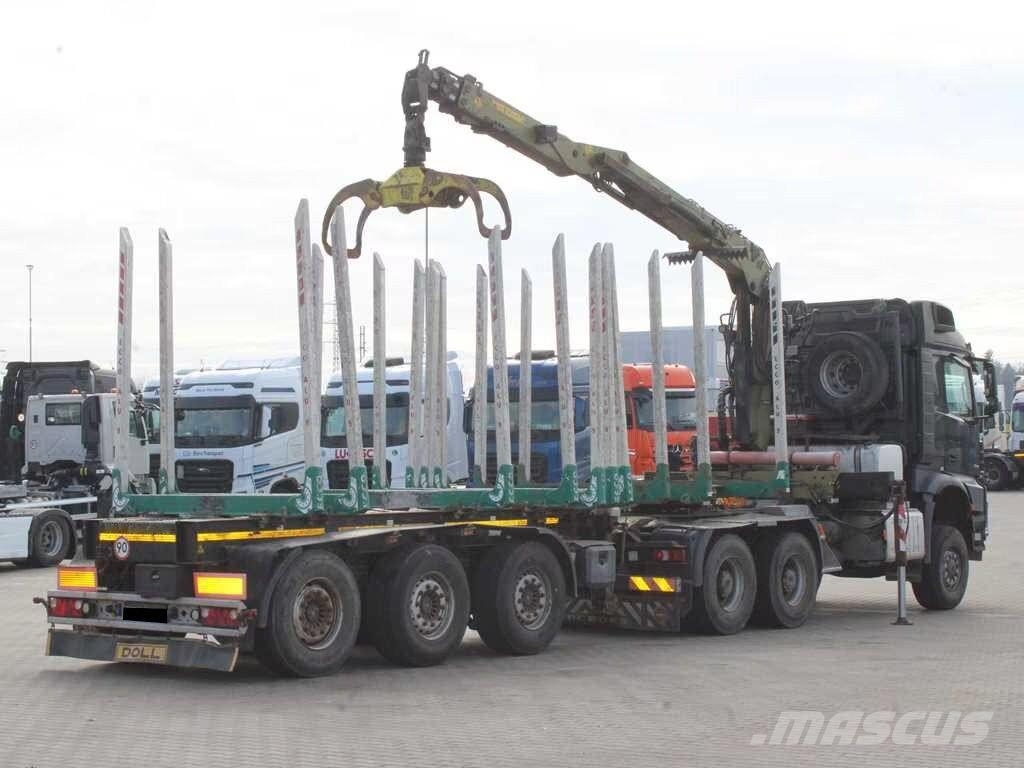 Mercedes-Benz Arocs 3351 / 6x6 / LOGLIFT ET450 CRANE 목재 트럭