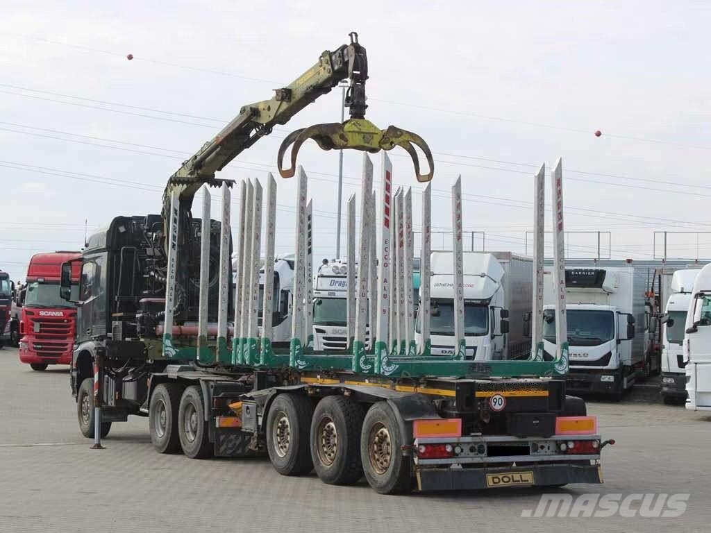 Mercedes-Benz Arocs 3351 / 6x6 / LOGLIFT ET450 CRANE 목재 트럭