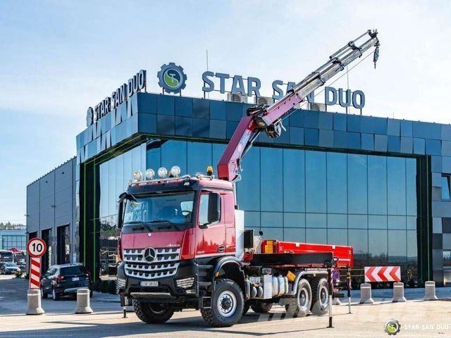 Mercedes-Benz AROCS 3345 6x6 HMF 3220 Winch Crane tipper Самоскиди