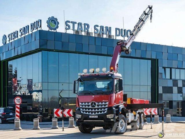 Mercedes-Benz AROCS 3345 6x6 HMF 3220 Winch Crane tipper Самоскиди