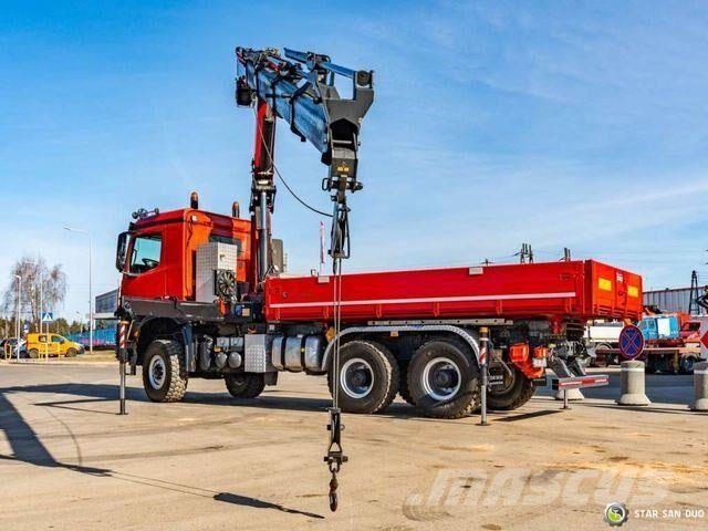 Mercedes-Benz AROCS 3345 6x6 HMF 3220 Winch Crane tipper Самоскиди
