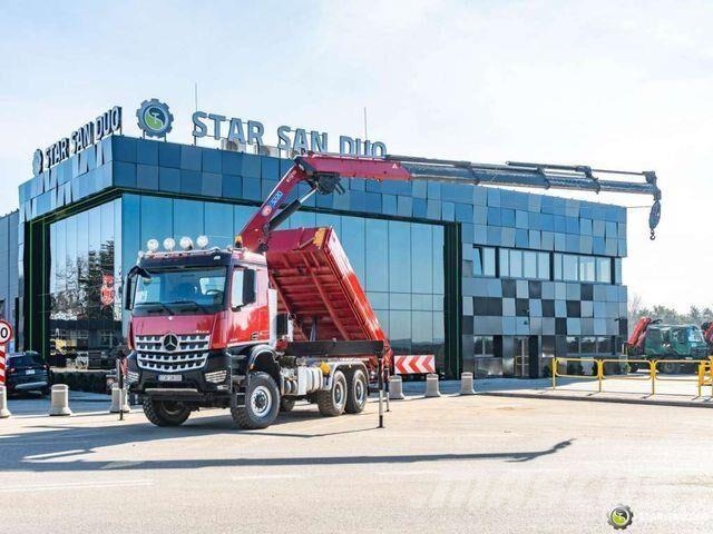 Mercedes-Benz AROCS 3345 6x6 HMF 3220 Winch Crane tipper Самоскиди