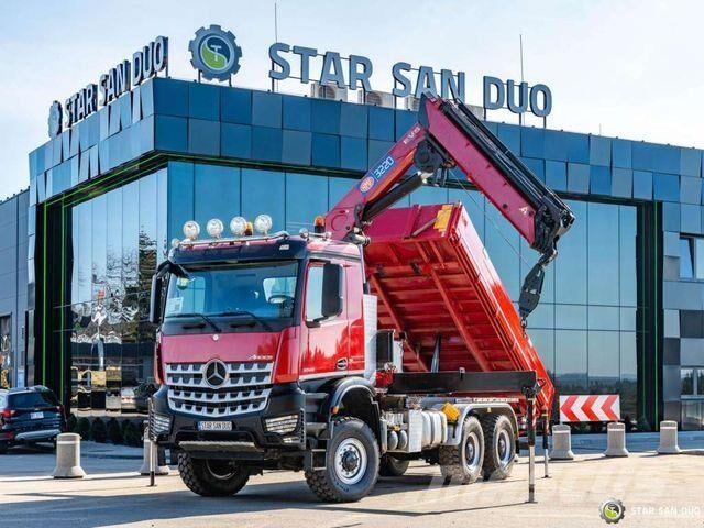 Mercedes-Benz AROCS 3345 6x6 HMF 3220 Winch Crane tipper Самоскиди