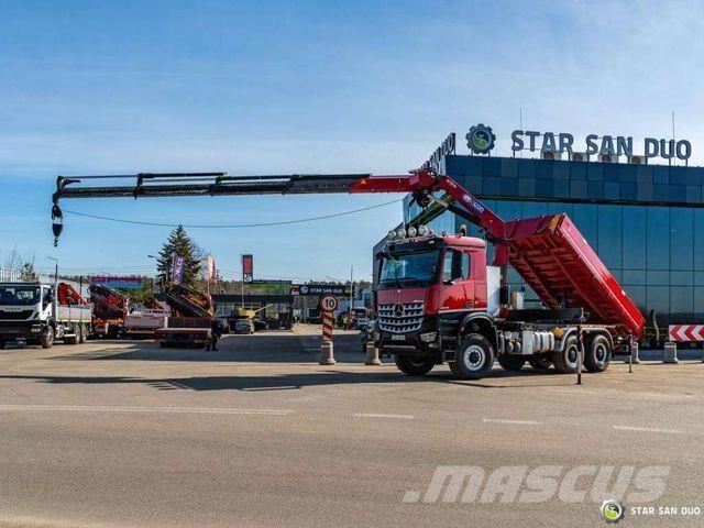 Mercedes-Benz AROCS 3345 6x6 HMF 3220 Winch Crane tipper Самоскиди
