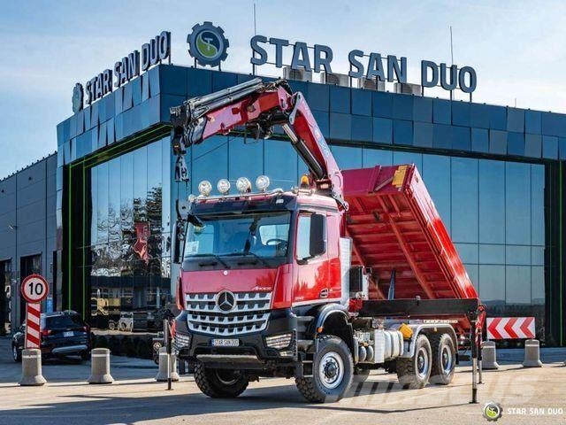 Mercedes-Benz AROCS 3345 6x6 HMF 3220 Winch Crane tipper Самоскиди