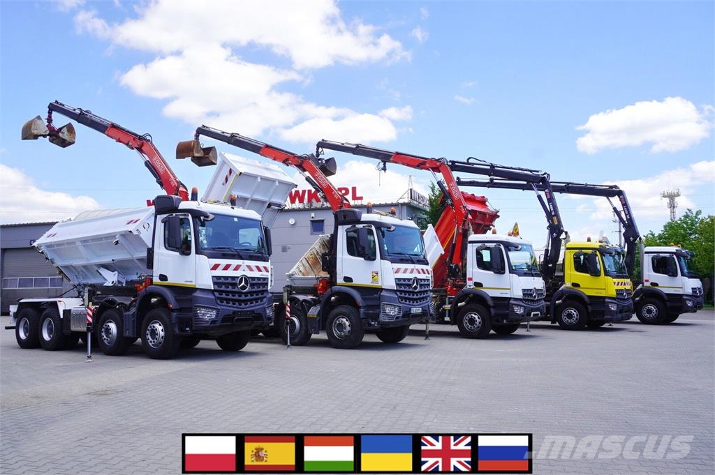 Mercedes-Benz Arocs 3236 8×4 / 90 tho. km / Fassi F155A.0.22 / r Bañeras basculantes usadas