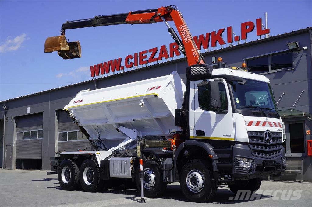 Mercedes-Benz Arocs 3236 8×4 / Crane Fassi F155A.0.22 / remote c Bañeras basculantes usadas