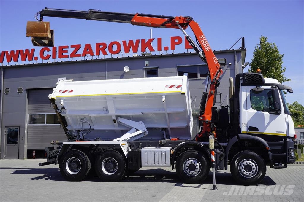 Mercedes-Benz Arocs 3236 8×4 / Crane Fassi F155A.0.22 / remote c Bañeras basculantes usadas