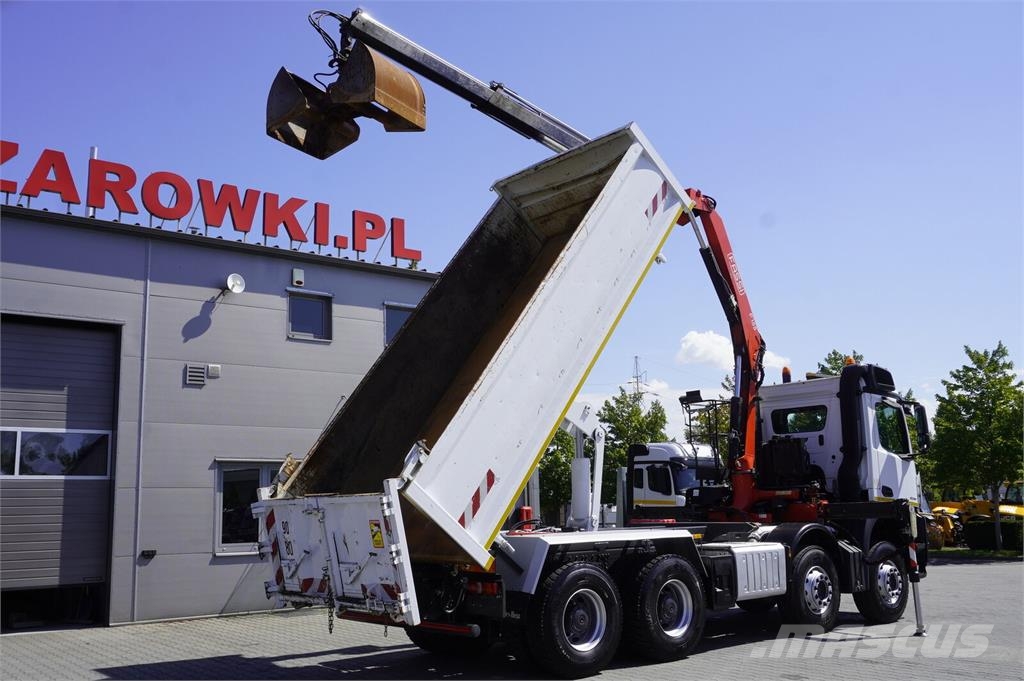Mercedes-Benz Arocs 3236 8×4 / Crane Fassi F155A.0.22 / remote c Bañeras basculantes usadas