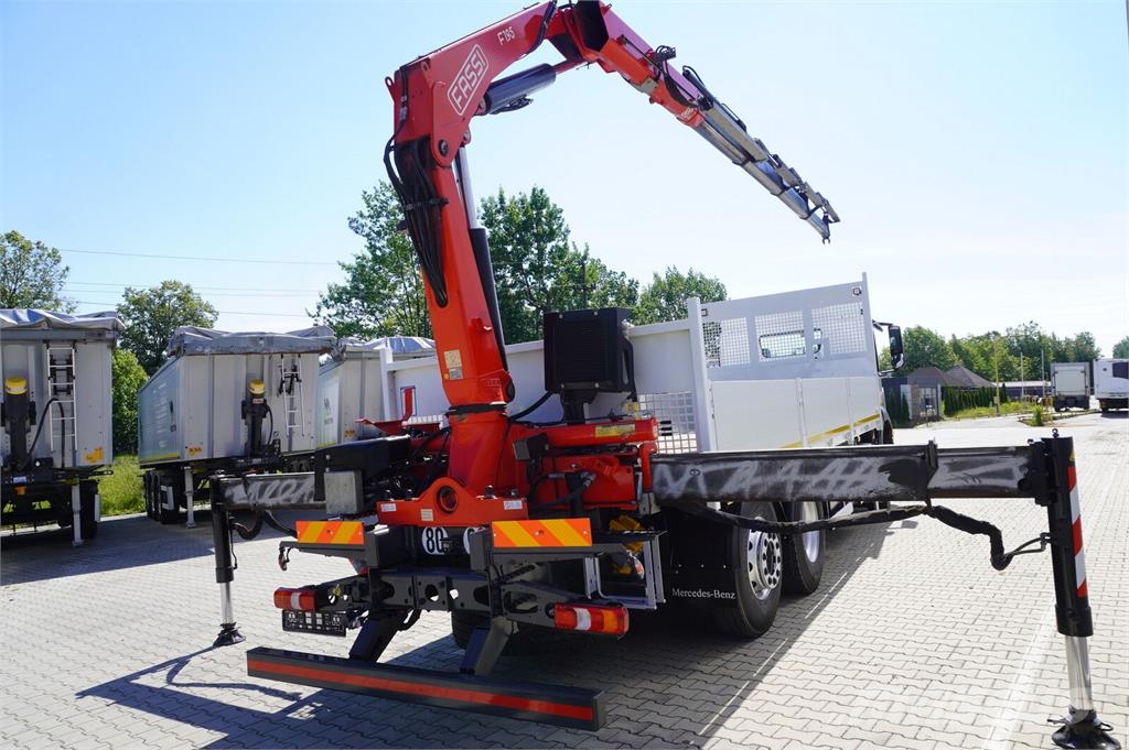 Mercedes-Benz Arocs 2536 6×2 / 200 tho. km / Fassi F195 crane /  平板栏板货车