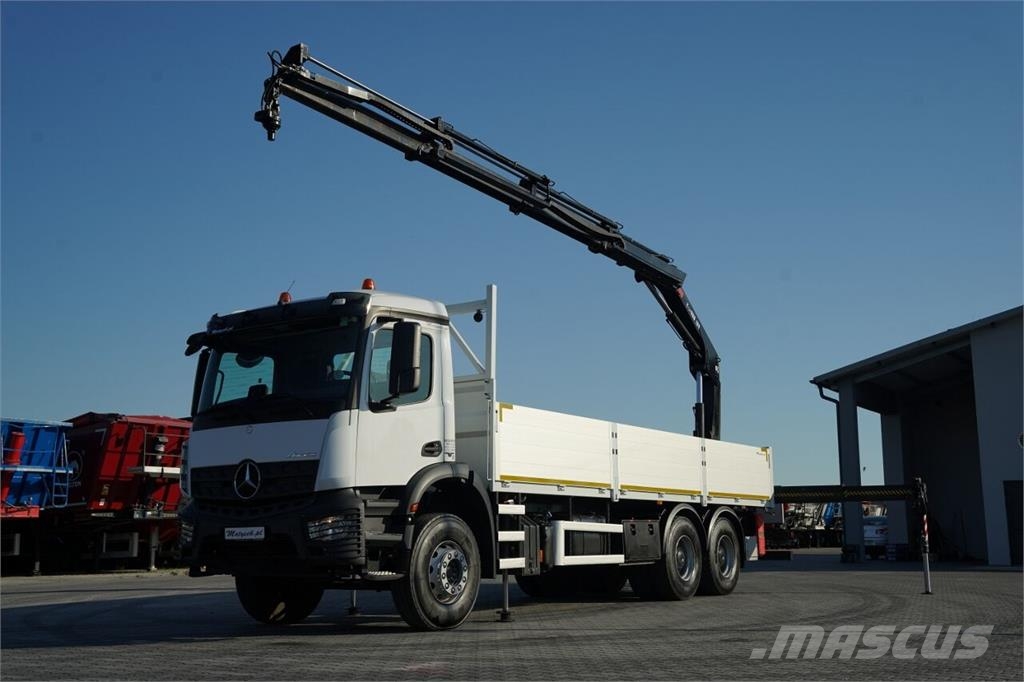 Mercedes-Benz AROCS 2636 / 6x4 / SKRZYNIOWY 7.6 M + HDS HIAB 188 平板栏板货车