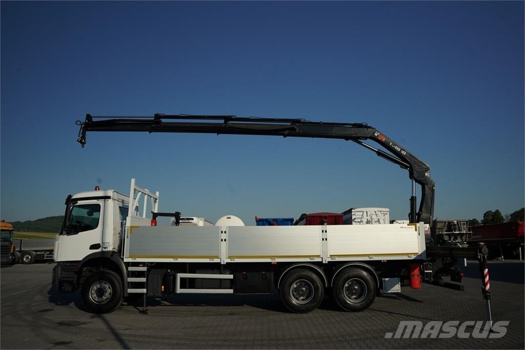 Mercedes-Benz AROCS 2636 / 6x4 / SKRZYNIOWY 7.6 M + HDS HIAB 188 平板栏板货车