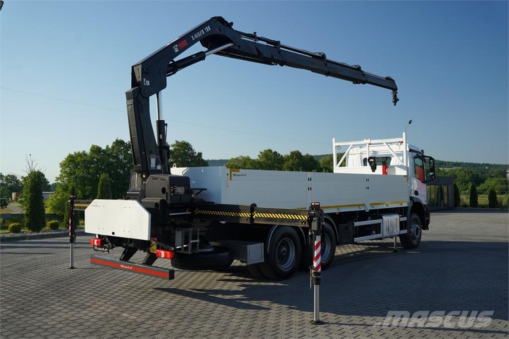 Mercedes-Benz AROCS 2636 / 6x4 / SKRZYNIOWY 7.6 M + HDS HIAB 188 平板栏板货车
