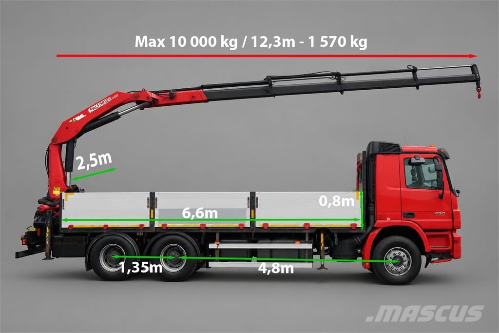 Mercedes-Benz AROCS 2636 / 6x4 / BURTOWA - 6,6 M / HDS PALFINGER Kamioni sa otvorenim sandukom