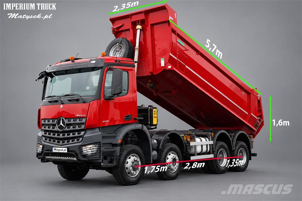 Mercedes-Benz AROCS 4145 / 8x6 / WYWROTKA TYLNOZSYPOWA / SKIBICK شاحنات قلابة