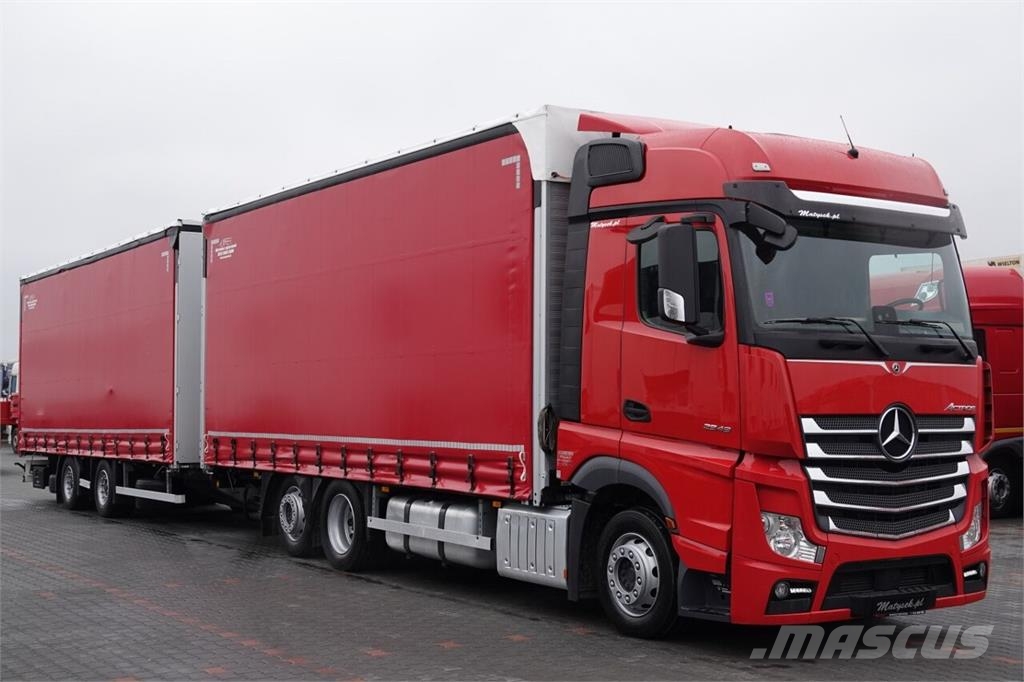 Mercedes-Benz truck with trailer - curtainsider truck 커튼사이더 트럭