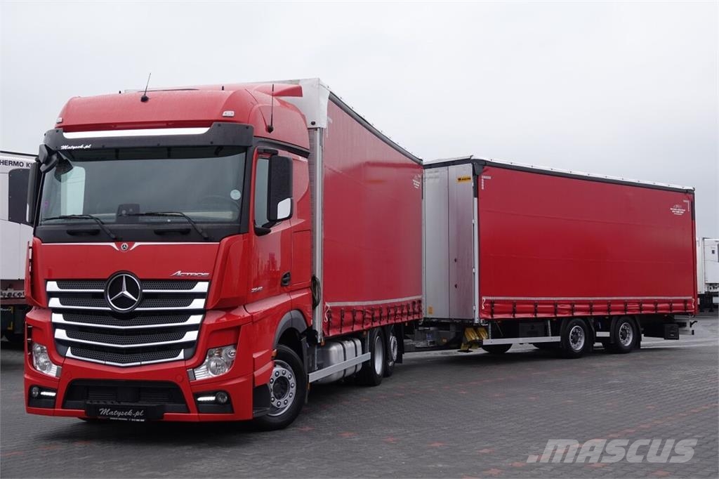 Mercedes-Benz truck with trailer - curtainsider truck 커튼사이더 트럭