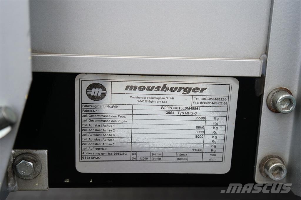 Meusburger / JUMBO / FIRANKA / MPG - 3 / MEGA / WYS. 3,2 M Тентовані напівпричепи