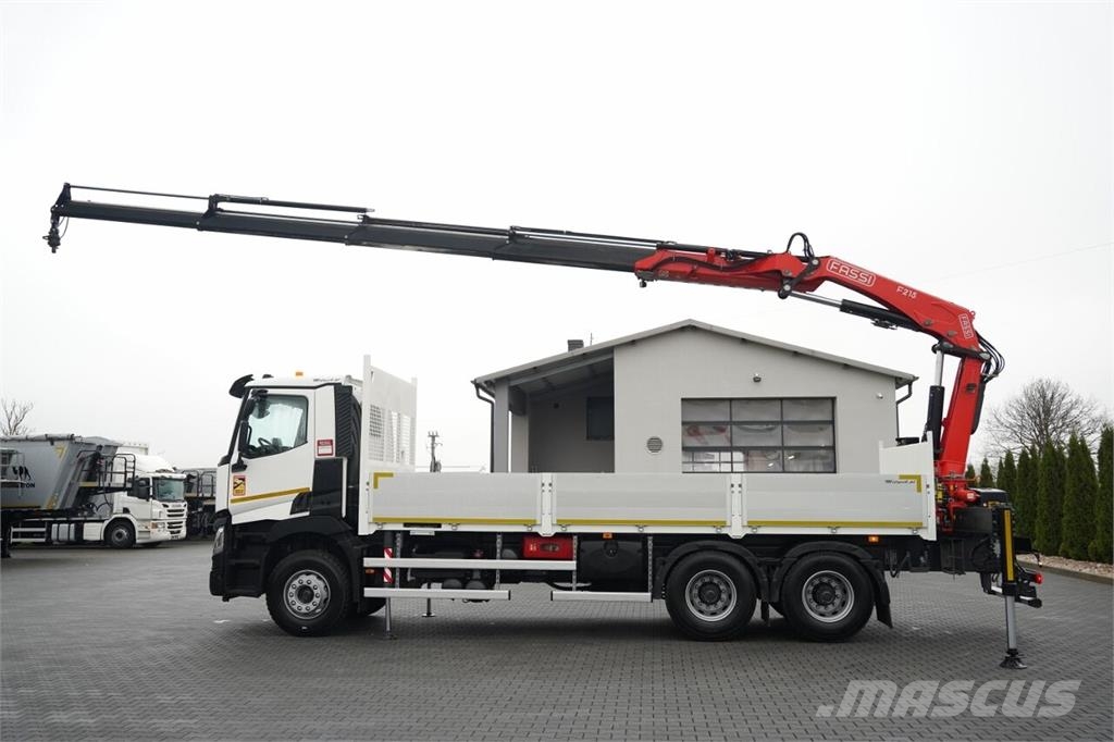 Renault C 380 / 6x4 / SKRZYNIOWY 6,7 m / + HDS FASSI F215A Kamioni sa otvorenim sandukom