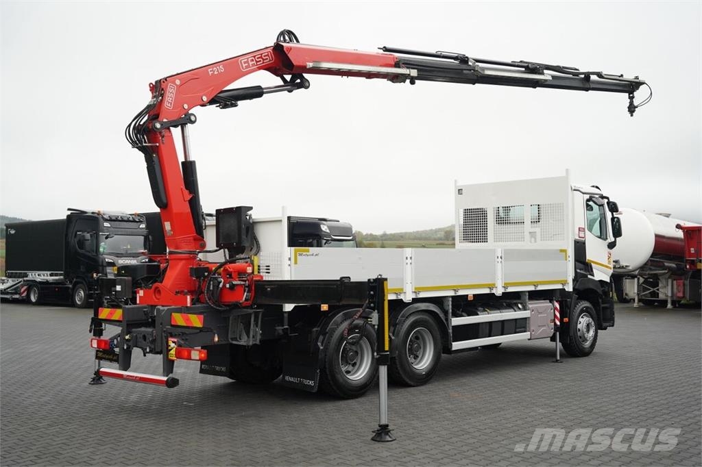 Renault C 380 / 6x4 / SKRZYNIOWY 6,7 m / + HDS FASSI F215A Kamioni sa otvorenim sandukom