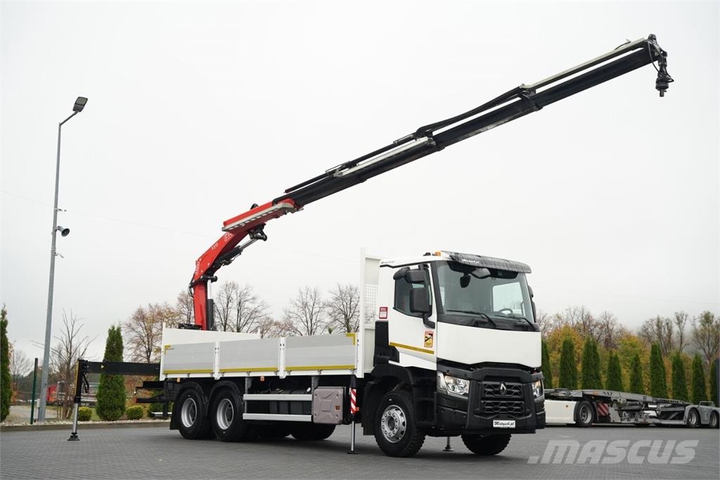 Renault C 380 / 6x4 / SKRZYNIOWY 6,7 m / + HDS FASSI F215A Kamioni sa otvorenim sandukom