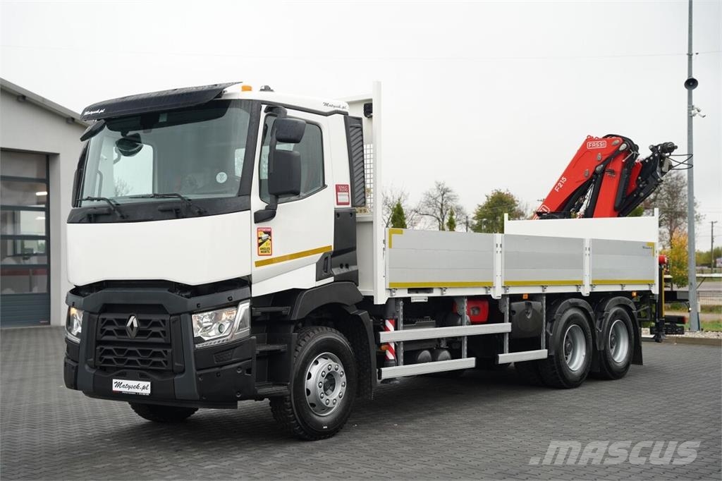 Renault C 380 / 6x4 / SKRZYNIOWY 6,7 m / + HDS FASSI F215A Kamioni sa otvorenim sandukom