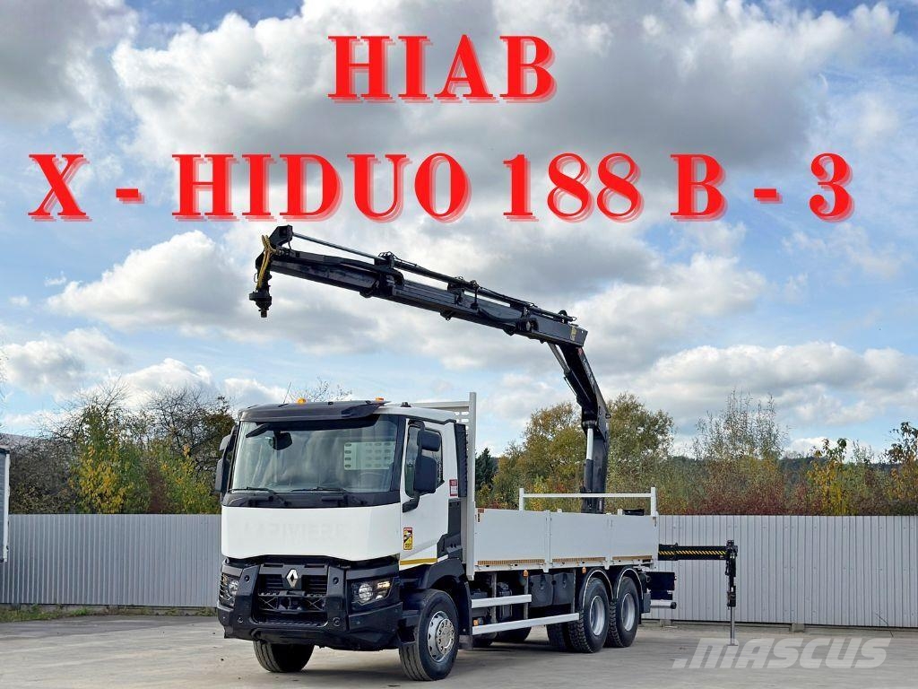 Renault C 380* HIAB X-HIDUO 188 B-3/FUNK*6x4 平板栏板货车