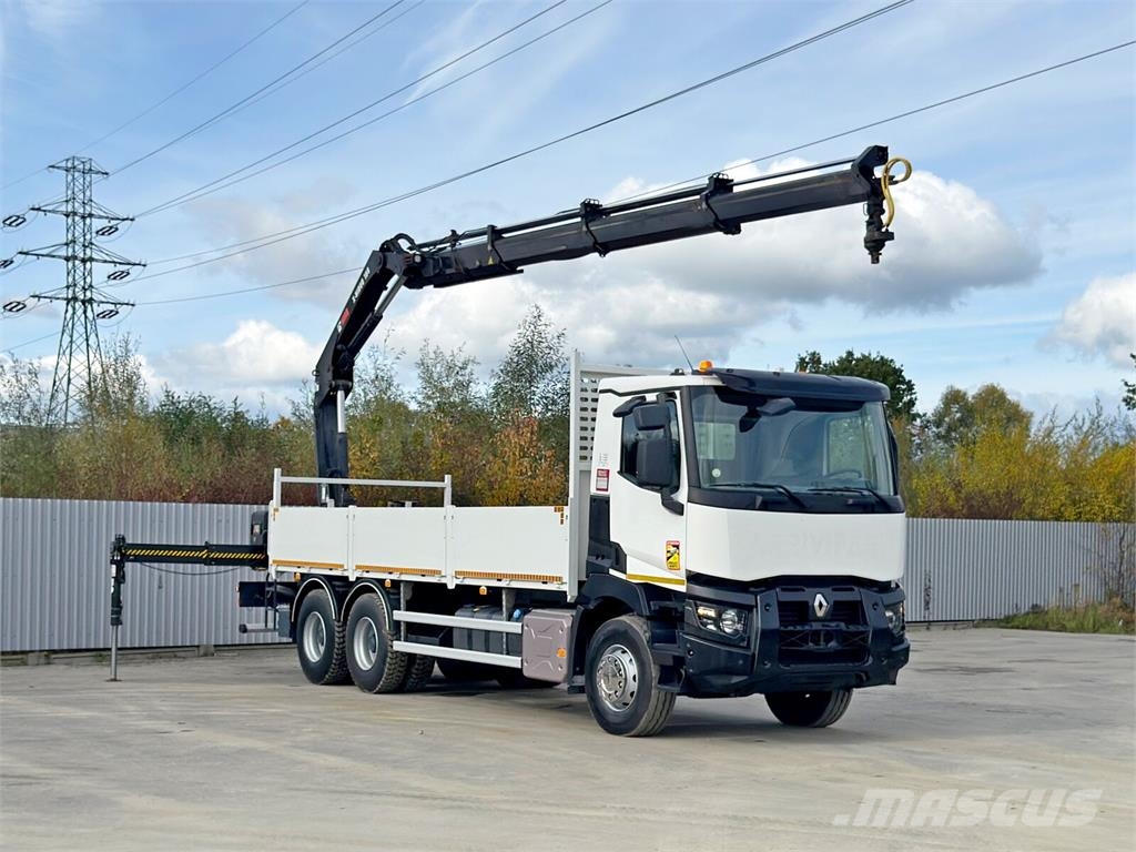 Renault C 380* HIAB X-HIDUO 188 B-3/FUNK*6x4 平板栏板货车
